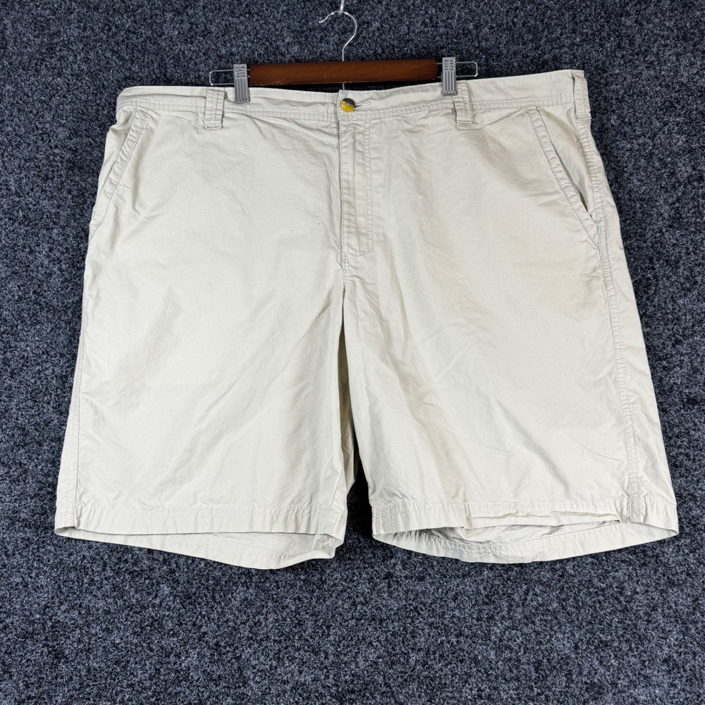 Columbia Mens Chino Shorts Size 44 Tan Khaki Flat Front Hiking Casual 10" Inseam